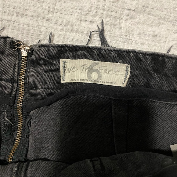 FREE PEOPLE We the Free Womens Black Distressed Below The Knee A-Line Skirt - Picture 4 of 6